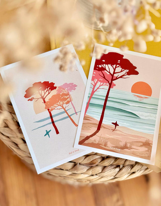 DUO DE CARTES COLORFUL PINE TREES